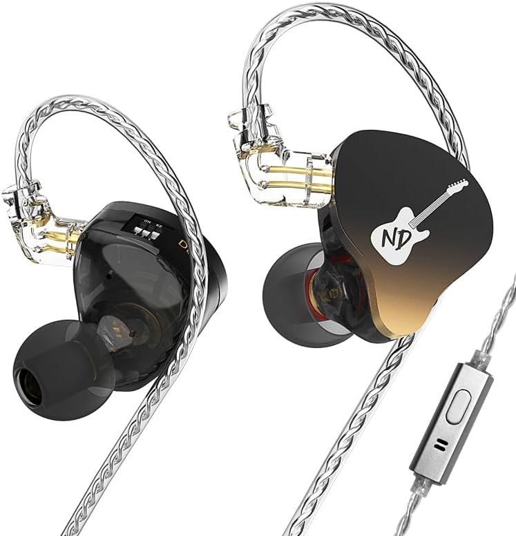 ND-DD3 Hi-Fi Adjustable Dual Magnetic Earphones – Premium Customizable In-Ear Monitors with 4 Sound Profiles, Detachable 2-Pin Cable, Integrated Microphone, and Superior Audio Quality for Discerning Audiophiles – Sleek Black Wired Headphones for Everyday Comfort and Versatility