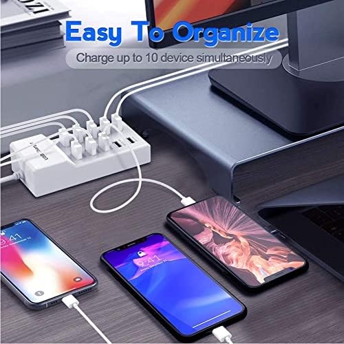 High-Performance 10-Port USB Charging Station with Smart Auto Detect Technology – Rapid Power Hub for Family and Office Use – Safety-Certified Multi-Device Charger for Laptops, Tablets, and Smartphones – Optimize Your Charging Efficiency Today