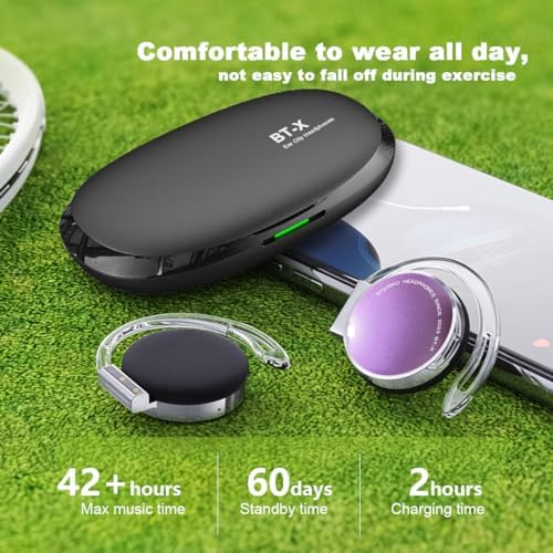 Revolutionary Open Ear Bluetooth Headphones V5.3 – Lightweight Sports Earphones with Superior Noise Cancellation, Four-Microphone Clarity, and Unmatched Battery Life for Active Individuals and Effortless Device Pairing