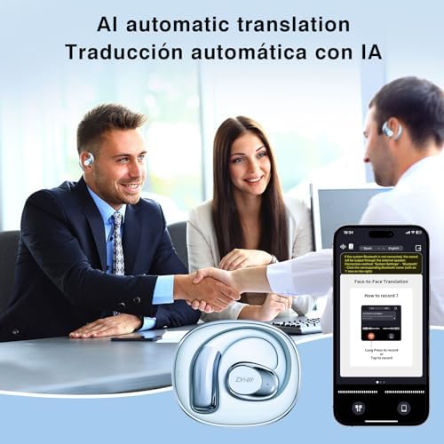 ZIHNIC Real-Time Multilingual AI-Translation Earbuds – Effortless Communication with 4-Mode Translation, Comfortable IPX5 Waterproof Design, and Bluetooth 5.0 Connectivity for i OS & Android – Ideal for Travelers and Global Conversations