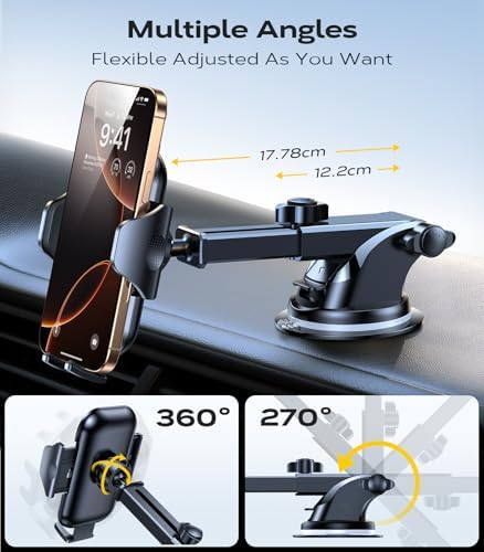 VICSEED [True Strongest Suction] [Rally Racing-Grade Stability] Phone Holders for Your Car 2025 Upgraded Car Phone Holder Mount Truck Stand Cradle for iPhone Samsung All Phones, Yellow – Enhanced Compatibility and Speed