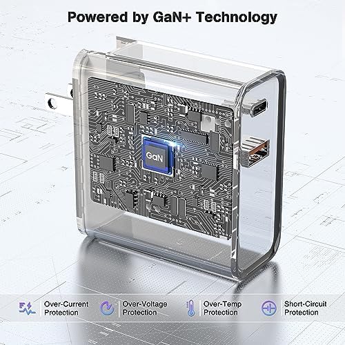 45 W USB-C Fast Charger Bundle for i Phone 16/16 Pro Max & 15/15 Pro Max – 2-Pack 10 FT Type C Cables, PD 3.0 Power Delivery Adaptor for i Pad Pro, Mac Book Air/Pro M1/M2, Air Pods – Stylish Purple Design with Enhanced Charging Speed and Compatibility