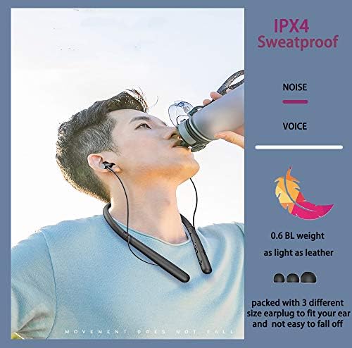 Premium Bluetooth Neckband Headphones – Wireless 5.0 Technology, 20-Hour Playtime, 10 mm Drivers for Deep Sound, Magnetic Earbuds for Convenience, Noise-Canceling Microphone for Crystal-Clear Calls, Sweatproof & Lightweight Design in Bold Blue – Ideal for Active Lifestyles and Long Listening Sessions