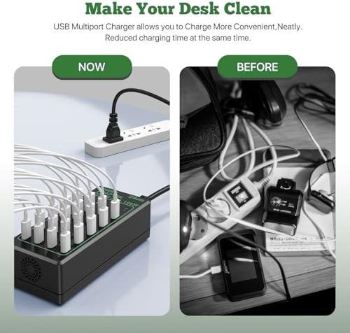 Maximize Efficiency with the 24-Port 100 W USB C Fast Charging Hub – Multi-Device Power Adapter for Home & Travel – Compatible with i Phone, Samsung, Google & More – Ultimate Solution for Clutter-Free Charging – Enhanced Safety Features & High-Quality Design