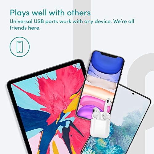 Playa Multi-USB Wall Charger – 4-Port Fast Charging Adapter for i Phone 11, 12, XS, XR, X, i Pad, Air Pods, Samsung S20, Note10, Pixel 4 & More – Universal Power Hub for Home, Office & Travel with Enhanced Compatibility and Safety Features