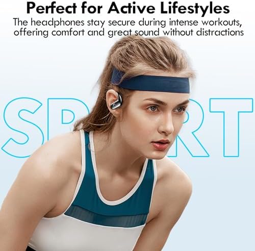 Kurdene Wireless Sport Earbuds – Ultra-Comfortable Bluetooth Headphones with 60 Hours Playtime, Immersive Deep Bass Sound, and Secure Over-Ear Fit for Active Use – Perfect for Running, Workouts, and Business Calls – Lightweight, Sweat-Resistant Design in Sleek Black Finish