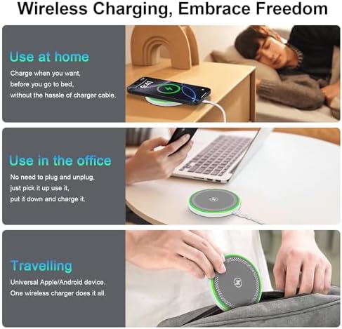 Motorola RAZR 50 & Edge 50 Ultra + i Phone 16 Pro Max 15 W Fast Wireless Charger Pad with Adapter – Universal Compatibility for Moto G Stylus 5 G 2024, G Power 2025, Samsung S25/S24/S23/S22, and More – Sleek Design with Safety Features for Effortless Charging