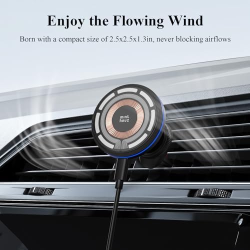 Minthouz Magnetic Wireless Car Charger – 15 W Fast Charging for i Phone 16/15/14/13/12 Series & Qi-Certified Devices – Secure Mag Safe Car Mount for Effortless Navigation & Hands-Free Calls – Sleek, Durable Design for Every Vehicle
