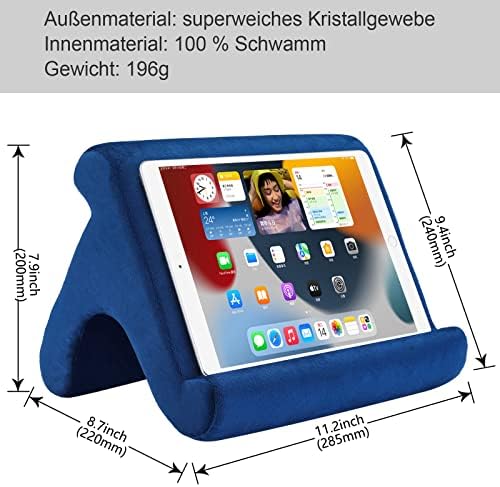 Ergonomic Adjustable Tablet Pillow Stand – Lightweight Multi-Device Holder for Ultimate Comfort on Bed & Sofa, Three Customizable Viewing Angles for i Pad Pro, Kindle, E-Readers, and Smartphones (Gray) – Perfect for Leisure and Hands-Free Use