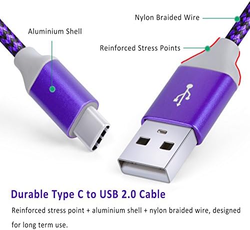 10 ft USB C Fast Charging Cable 3-Pack – Durable Nylon Braided Type C Charger for Android & i Phone 16/15 Pro Max, Samsung Galaxy S25/S24/S23 – Enhanced Performance, Versatile Compatibility & Rapid Data Transfer