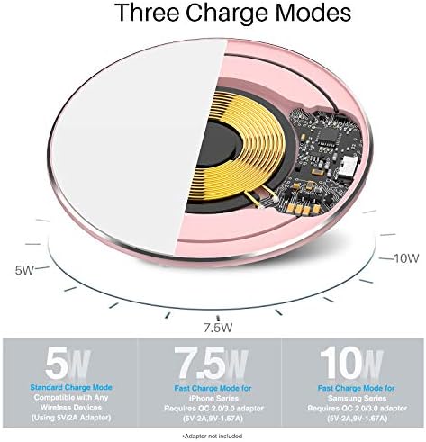 TOZO 2025 Premium Fast Wireless Charging Pad – 15 W High-Efficiency Charger for i Phone 16/15/14/13/SE/12 & Samsung Galaxy S24/S23/S22 – Sleek, Space-Saving Design with Built-in Safety Features for Hassle-Free Use – Eco-Friendly, No AC Adapter Needed