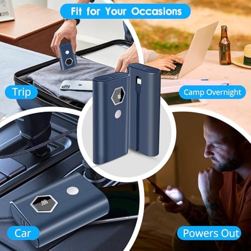 Miady 30 W Fast Charging Power Bank – 20,000 m Ah Portable Charger with Integrated USB-C Cable and LED Battery Indicator for i Phone 16/15/14/13, Galaxy, Android, and i Pad – Ultimate On-the-Go Power Solution for All Your Devices