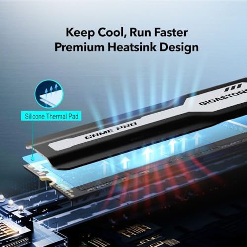 Elevate Your Gaming and Creative Potential with the Gigastone 500 GB M.2 NVMe SSD – Lightning-Fast PCIe Gen 4 Internal Solid State Drive for Seamless 3 D Rendering and 4 K/8 K Video Editing – Unmatched 5,000 MB/s Read Speeds for Gamers and Content Creators – Perfect Upgrade for PCs, Laptops, and PS5 with Enhanced Compatibility and Reliability