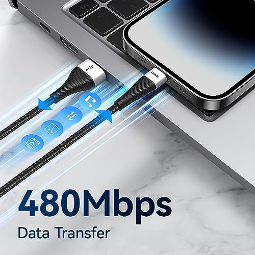 15 FT Extra Long i Phone Charger Cable – Apple MFi Certified Braided Lightning Cable for Fast Charging – Compatible with i Phone 14 Pro Max, 13, 12, 11, X, XR, XS, SE, 8, 7, 6, 5 & i Pad – Durable Black Design for Ultimate Convenience and Mobility