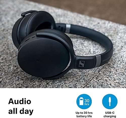 Sennheiser HD 450 BT Wireless Over-Ear Headphones – Immerse Yourself in Premium Sound with Bluetooth 5.0, 30-Hour Battery Life, and Superior Active Noise Cancellation – Perfect for Music Lovers and Professionals on the Go – Sleek Black Design for Unmatched Style and Comfort