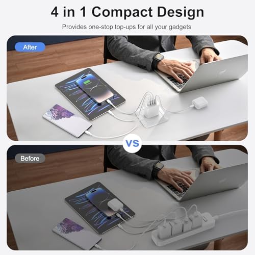 Amoner 30 W Dual-Pack USB-C Wall Charger – High-Speed Power Adapter for i Phone 11-16 Series & SE – Versatile Multi-Port Charging Station with 1 USB-A & 3 USB-C Ports – Compact, Portable Design with Advanced Overheat Protection for Effortless Home, Office & Travel Charging Solutions