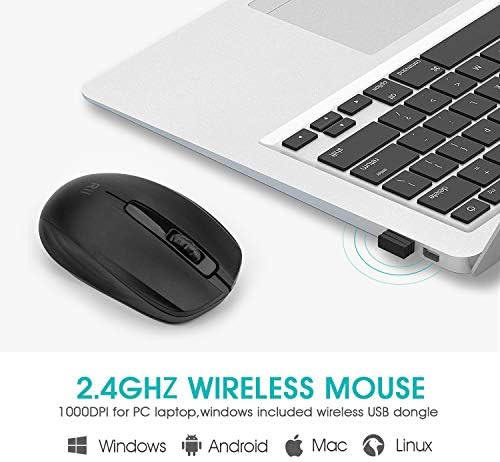 Upgrade Your Computing Experience with Rii 10-Pack Wireless Mouse – Effortless 2.4 GHz Connectivity for PC & Laptop, Ergonomically Designed for Comfort, Portable USB Dongle Included, Perfect for Home, Office, and School Use – Reliable High-Precision Optical Mice in Sleek Black Finish