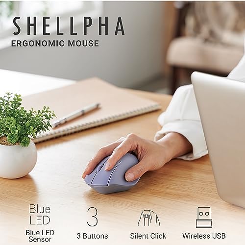 Elevate Your Productivity with the ELECOM Wireless Ergonomic Mouse – Silent Click, 2000 DPI Precision, 20-Month Battery Life, and Stylish White Design for PCs, Macs, and Laptops – Perfect for Home or Office Use