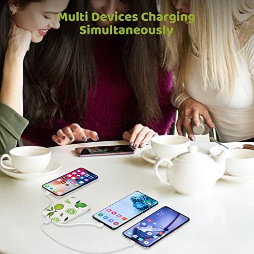 Ultra-Slim 6000 m Ah Portable Charger with Built-in Cables – Lightweight Fast Charging Power Bank for i Phone, Samsung, and Android Devices – Perfect Travel Companion for On-the-Go Power Solutions