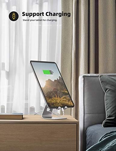 Versatile Multi-Angle Adjustable Tablet Dock for Enhanced Viewing – Premium Cradle Stand Compatible with i Pad Pro, Galaxy Tab, Fire HD & More – Perfect for Work, Entertainment, and Video Conferencing – Lightweight, Sturdy Design with Modern Aesthetic for Home or Office Use