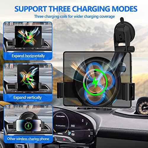 Upgrade Your Driving Experience with the 20 W Wireless Car Charger Mount for Galaxy Z Fold 6 – Effortless Auto-Clamping Design, Versatile Air Vent & Dashboard Compatibility, Enhanced Fast Charging with Built-in Cooling Fan for i Phone 16 Pro Max & More