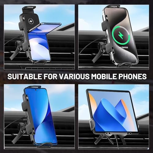 Revolutionary 2-in-1 Auto-Rotating Mobile Phone Holder & Fast-Charging Car Mount – Effortless One-Touch Installation for Smartphones, Tablets, and Foldable Devices – Stay Powered & Connected on the Go with Enhanced Stability and Versatile Viewing Angles – Perfect for Modern Drivers Seeking Convenience and Safety