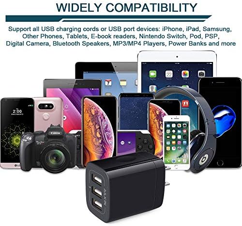 AILKIN 3.1 A Multi-Port USB Charging Cube – High-Speed Wall Charger for i Phone 15/14/13/12 Pro Max & Samsung Devices – Compact Power Adapter with 3 USB Ports for Simultaneous Fast Charging – Ideal for Home & Travel Use