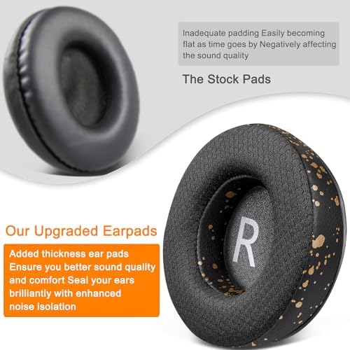 Premium SOULWIT Mesh Earpads for JBL Synchros E50, E50 BT, S500, S700 Wireless Headphones – Ultimate Noise Isolation and Comfort Upgrade in Stylish Black Gold – Durable Replacement Cushions for Enhanced Audio Experience