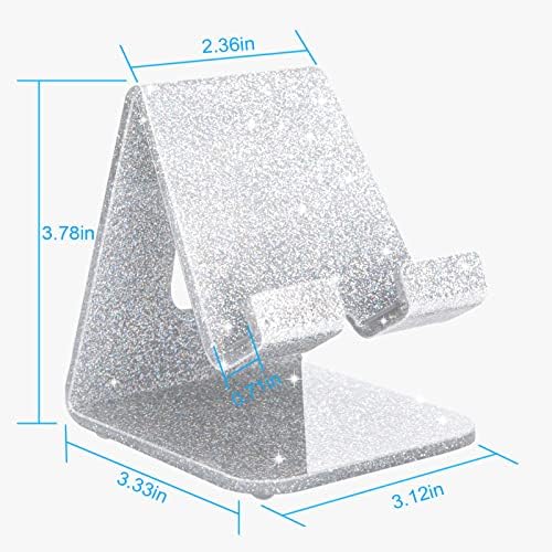 Crpich Acrylic Cell Phone Stand, Portable Phone Holder, Clear Phone Stand for Desk, Compatible with Phone16 15 14 13 12 Pro Max 11 Xr Plus SE, Switch, Android Smartphone, Pad, Desk Accessories, 2 Pack – Enhanced Compatibility and Speed