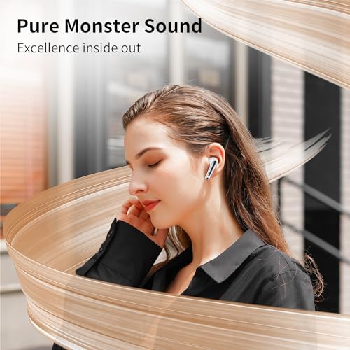 Monster N-Lite 203 Air Links Wireless Earbuds – Cutting-Edge Bluetooth 5.3 Audio with 30-Hour Playtime, Quick Charge Type-C, IPX6 Waterproof Protection, Touch Control for Effortless Music & HD Call Clarity – Perfect for Active Lifestyles