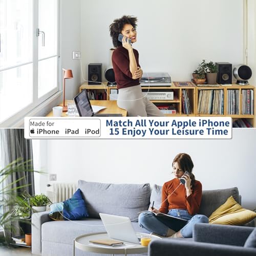 Rapid Charge 20 W USB-C Wall Charger Bundle for i Phone 16/15 – LANWK MFi Certified Fast Charging Adapter with 6 FT Type-C Cable – Ultimate Compatibility & Performance Enhancement for i Pad Pro, Air Pods, and More