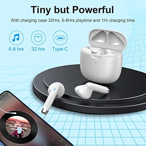 Light Pink Bluetooth 5.3 Wireless Earbuds – Exceptional Noise Cancelling Sports Headphones with IP7 Waterproof Design for Unmatched Outdoor Performance – 32 Hours of Playtime & Quick USB-C Charging for Ultimate Audio Convenience