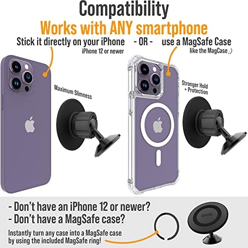 Revolutionary Scooch Wingmount Magnetic Phone Mount for Cars – Ultimate Hands-Free Smartphone Holder with Strong Magnet for Dashboard, Adjustable Viewing Angles, Compatible with All Smartphone Models and Cases – Enhance Your Driving Safety and Convenience (2022 Model)