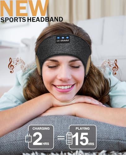 Discover the Ultimate Comfort with LC-dolida’s Bluetooth Sleep Headband – The Perfect Fusion of Relaxation and Functionality for Insomnia Relief and Active Lifestyles – USB-C Rechargeable, Soft Fabric, Ideal for Meditation, Yoga, Travel, and Workouts – Experience Seamless Connectivity with Bluetooth 5.4 and Enjoy High-Quality Sound while Blocking Out Distractions – Lightweight and Breathable Design for All-Night Wear – Elevate Your Sleep and Focus on Wellness with Our Dual-Function Sleep Mask and Headphones – A Thoughtful Gift for Yourself or Loved Ones Seeking Serenity and Comfort in Every Moment.