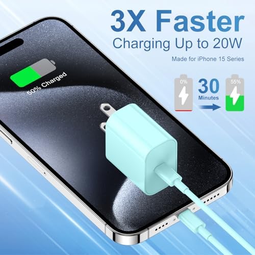 Maximize Your Charging Efficiency with the 20 W USB-C Power Adapter and 10 ft Type C Cable – The Ultimate Fast Charging Solution for i Phone 16, 15 Pro Max, and i Pad Featuring Advanced Safety Mechanisms for Secure On-the-Go Power Management and Unrivaled Compatibility