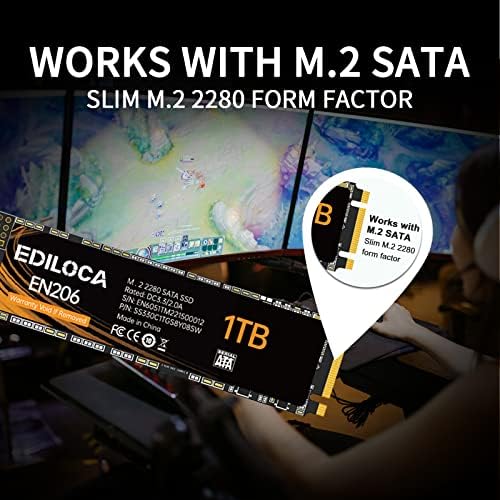 Upgrade Your System with the EN206 512 GB M.2 SSD – High-Speed 3 D NAND TLC Technology for Ultrabooks and Mini PCs, Blazing Fast Read/Write Speeds of 550/460 MB/s, Enhanced Compatibility for Seamless Performance and Efficiency