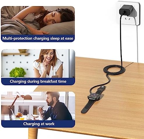 Premium 5 W Fast Charging USB C Cable for Apple Watch – 6 ft Magnetic Charger, MFi Certified, Compatible with Series SE2/8/7 & All Sizes 38 mm to 45 mm – Reliable & Efficient Power Solution for On-the-Go Users