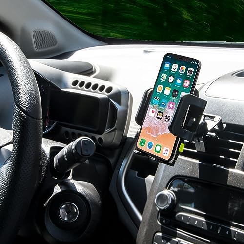 Ultimate Bracketron Car Phone Holder – Versatile Trip Grip Mount for Dashboard & Air Vent with 360-Degree Rotation, One-Handed Release for i Phone, Samsung & Android – Secure, Stylish, and Convenient Driving Companion
