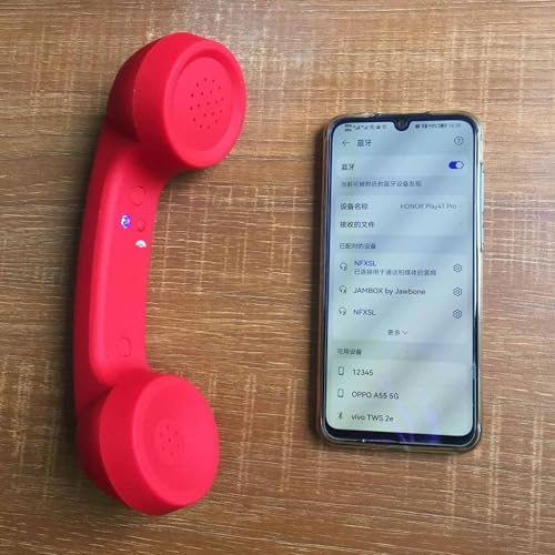 Vintage-Style Wireless Bluetooth Headset: Retro Phone Handset with Built-In Mic for Clear Calls & Music | Comfortable Design for i Phone & Android | Enhance Your Audio Experience with Radiation Reduction & Seamless Connectivity