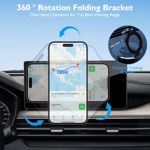 Revolutionize Your Driving Experience with the Electric Vacuum Magnetic Car Phone Mount – 360° Rotating Holder for Optimal Viewing, Universally Compatible with All Phones, Strong Suction for Smooth Surfaces, Effortless Installation & Enhanced Safety in Every Journey – Sleek Black Design for Any Car Interior