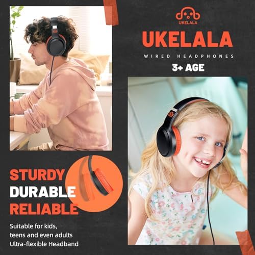 U2 Kids’ Lightweight Wired Headphones in Stylish Pink – Comfortable On-Ear Design Perfect for School, Travel, and Home | Durable, Easy-to-Use Headphones Compatible with i Pads, Tablets, and Laptops | Ideal for Young Girls and Students Seeking Engaging Audio Experience