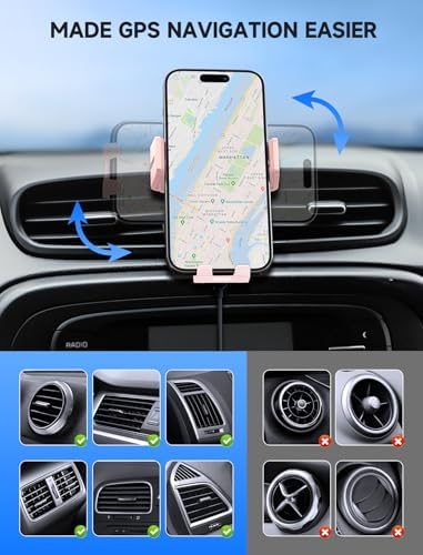 MOKPR Wireless Car Charger, 15W Auto Clamping Car Charger Dash Windshield Air Vent Phone Holder Compatible with iPhone 16 15 14/13/13 Pro/12 pro/12/11/X/8, Samsung S24/S23/S22 – Enhanced Compatibility and Speed