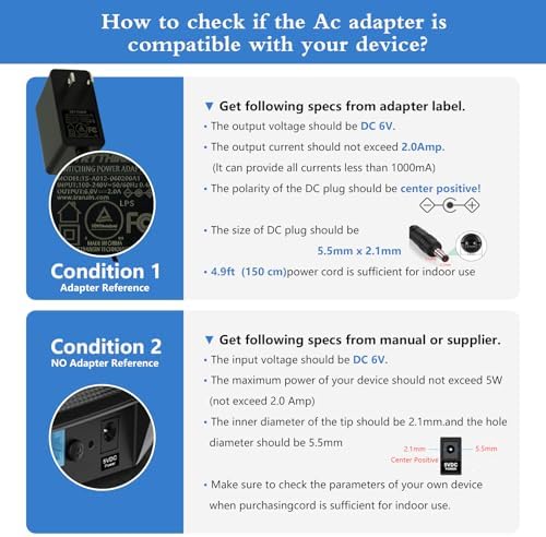 Universal 6 V 2 A AC Adapter Dual Pack – Efficient Power Supply with 9 Interchangeable DC Plug Tips for Maximum Device Compatibility – Perfect for Sensor Trash Cans, Elliptical Monitors & More – Reliable 12 W Output for Rapid Charging and Extended Device Lifespan