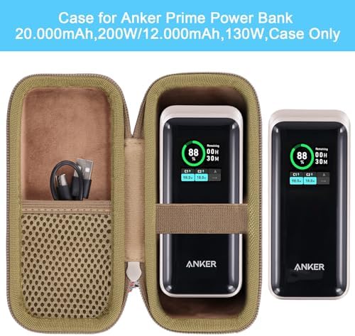 Ultimate Khanka Protective Case for Anker Prime Power Banks – Sleek Golden Waterproof Hard Shell for 12000 m Ah & 20000 m Ah Models, Travel-Ready Accessory with Superior Compatibility and Enhanced Durability