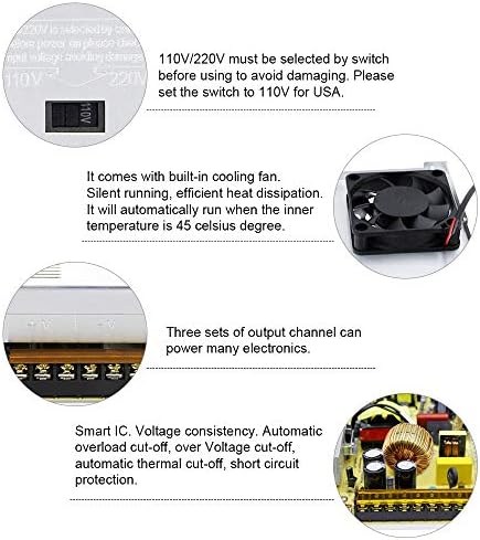 Ultra-Reliable 5 V 70 A Regulated Power Supply – Versatile Switching Transformer Adapter for LED Lights and CCTV Systems – High-Efficiency 350 W DC Converter for WS2812 B, WS2811, WS2813, SK6812 – AC 110 V/220 V Compatibility with Built-in Safety Features