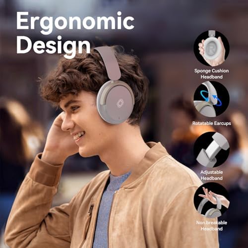 Experience Next-Level Audio with Stylish Pink Wireless Over-Ear Headphones – Premium Noise Cancellation, Hi-Fi Stereo Sound, and 30-Hour Playtime for Unmatched Comfort in Travel and Home Office Use, Featuring Immersive Deep Bass and Foldable Design for Effortless Portability and Extended Listening Pleasure