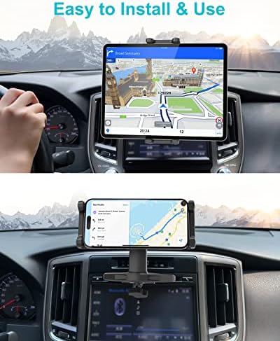 Transform Your Vehicle with the Premium Adjustable CD Slot Tablet Holder – 360° Rotating Mount for i Pad Pro, Galaxy Tab, and Smartphones (4-13″) – Unmatched Stability and Hands-Free Accessibility for Safe Driving and Entertainment on the Go