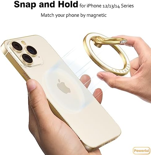 Allengel Bling Silver Magnetic Phone Grip – Stylish Mag Safe-Compatible Ring Holder & Kickstand for i Phone and Smartphones – 360-Degree Rotation, Secure Grip, and Elegant Design for Effortless Hands-Free Experience