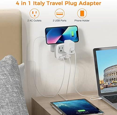 Ultimate TESSAN Type G UK Travel Plug Adapter with Dual USB Fast Charger Ports – Compact US to UK Power Converter for Effortless Global Connectivity in Scotland, London, Ireland, Kenya, Dubai & Qatar