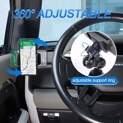 Phone Holder Compatible with Land Rover Defender 90 110 130 2020-2023, 360° Adjustable Dash Left Side Phone Mount Holder for All Smartphones (Style B) – Enhanced Compatibility and Speed